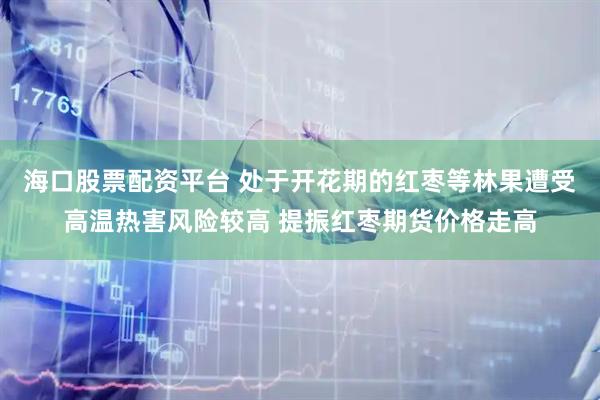 海口股票配资平台 处于开花期的红枣等林果遭受高温热害风险较高 提振红枣期货价格走高