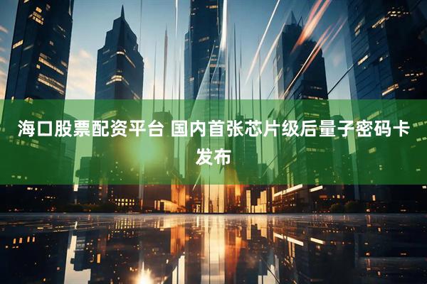 海口股票配资平台 国内首张芯片级后量子密码卡发布