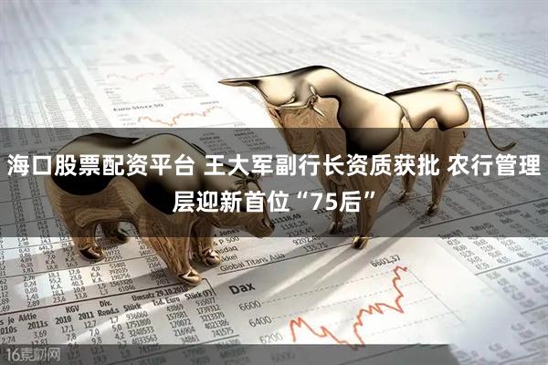 海口股票配资平台 王大军副行长资质获批 农行管理层迎新首位“75后”